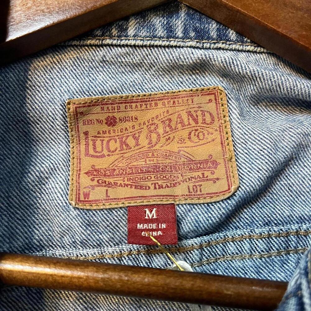 Lucky Brand Blue Denim Bomber Jacket - Picture 3 of 3